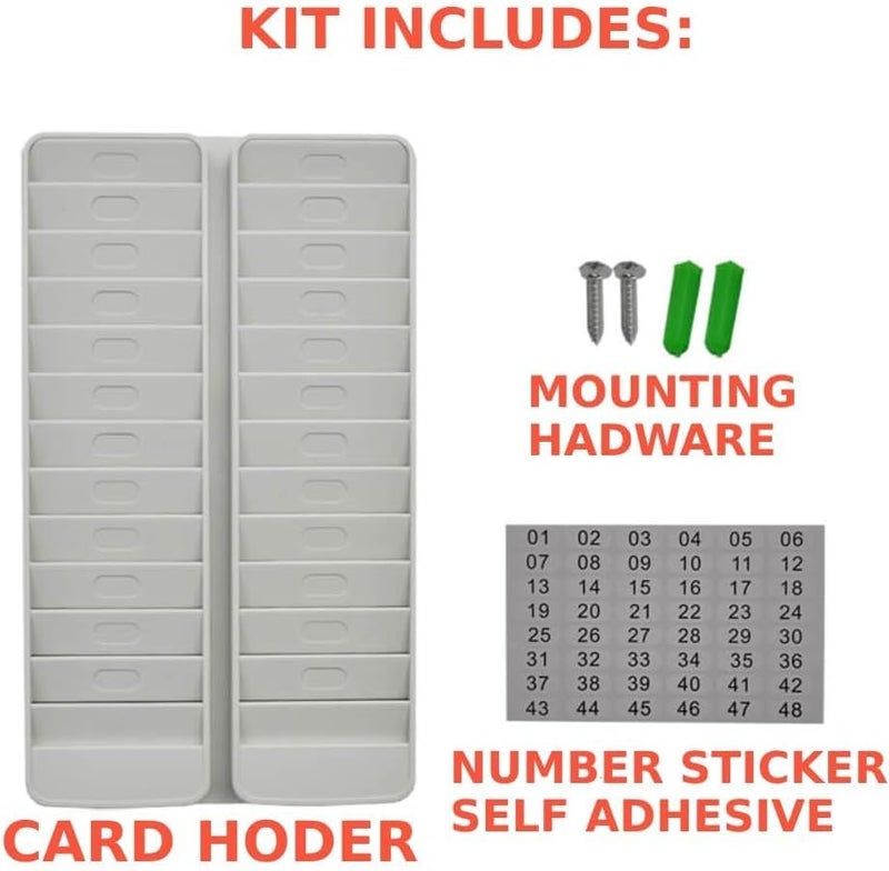 Japard Badge Rack Wall Mount 24, Card Holder to Keep Swipe Cards, Room VIP ID Lightweight Durable Plastic, Gray (24 Slots_) - Image 3